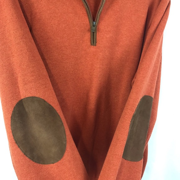 Vineyard Vines Other - Vineyard Vines Patch Leather 1/4 Zip Sweater SZ L